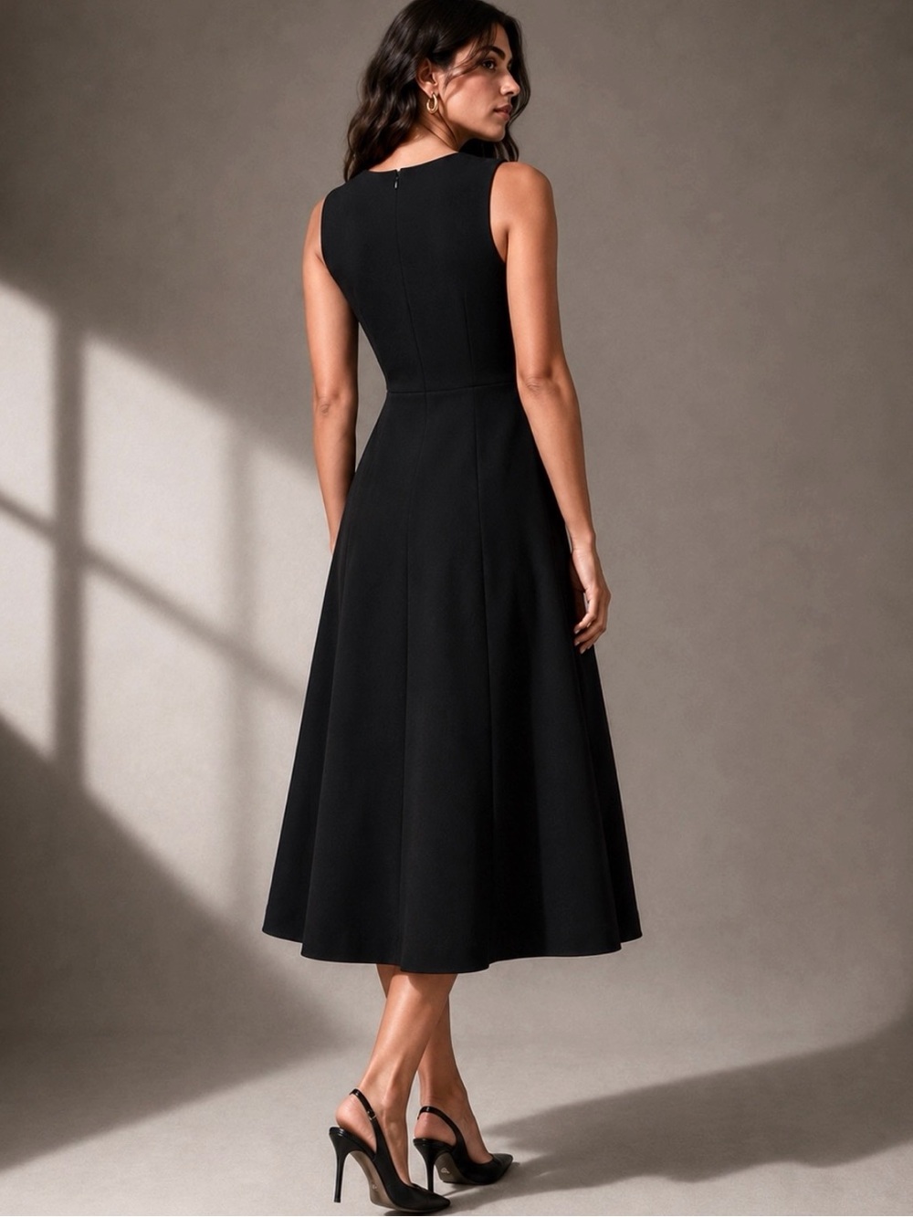Aritzia BABATON Audition Black Midi Dress Size 8 - Picture 6 of 11